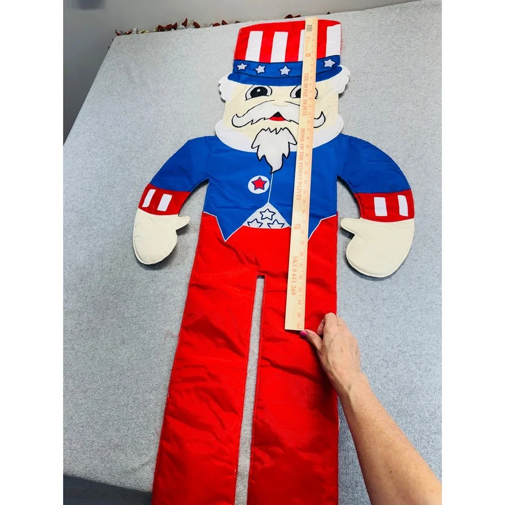 Vintage Style Uncle Sam Patriotic Hanging Decoration Red White Blue USA July 4th